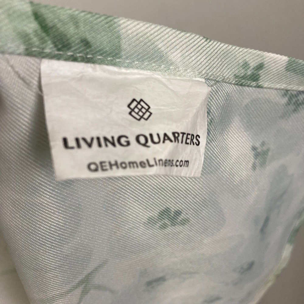 Living Quarters Chickadee Table Runner Watercolor Floral White Blue 15" x 36" - Picture 6 of 10